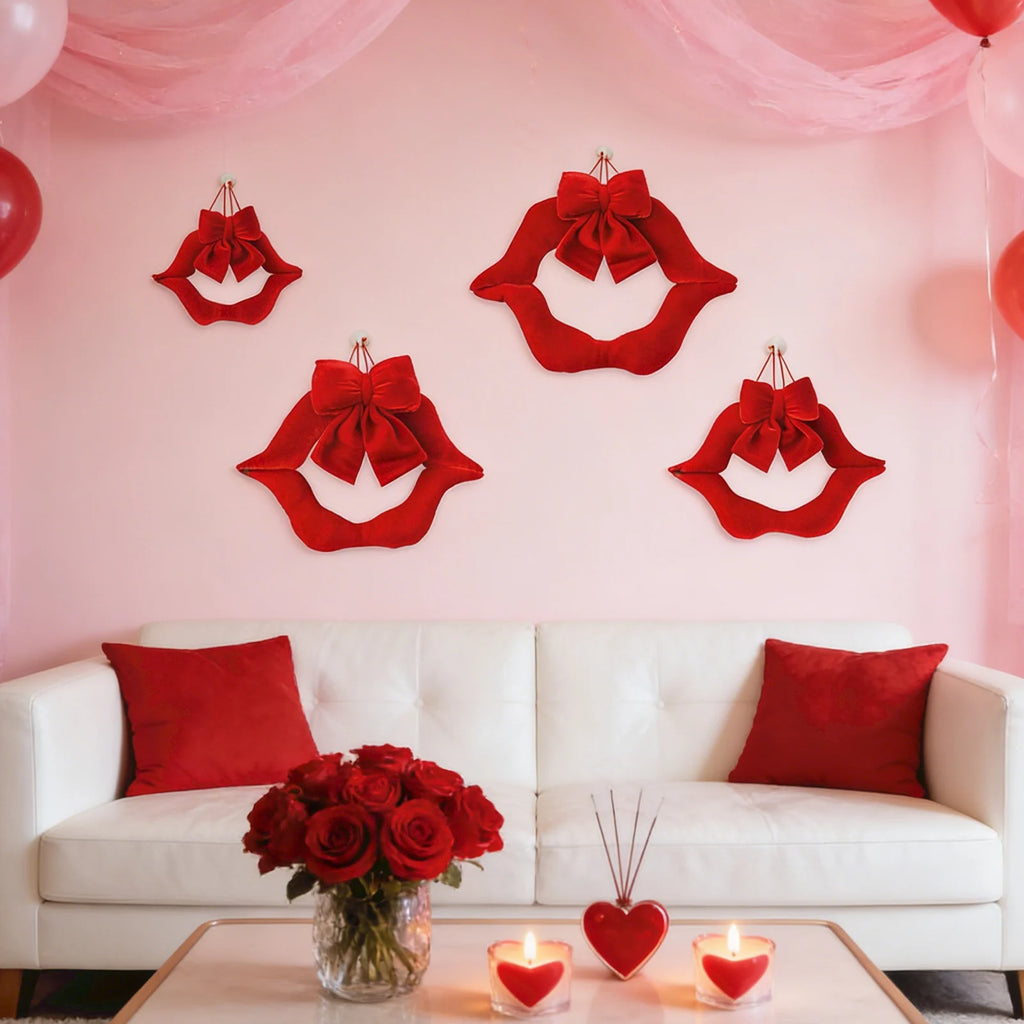 Adornos Rojos para el Día de San Valentín, Decoraciones para Fiestas de Parejas, Decoración del Hogar, Artículos de Regalo Festivos, Decoraciones con Temática Roja