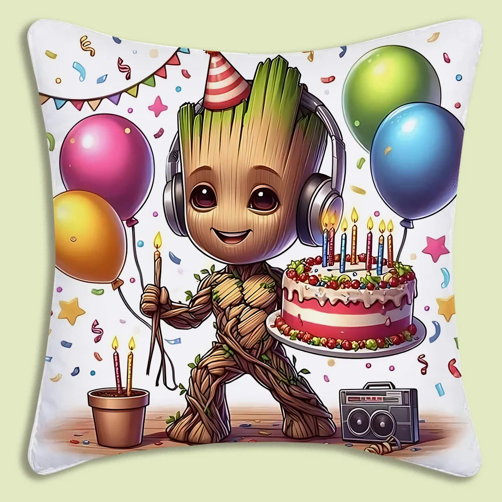 Fundas de Almohada Decorativas MINISO con Dibujos Animados Felpa Suave, Estampado Doble Cara | Ideal para Sofá, Cama y Hogar