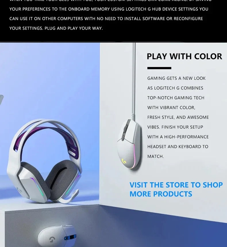 🖱️ Mouse Gamer con Cable Logitech G203 Precisión Profesional, 6 Botones Programables y Diseño Ergonómico