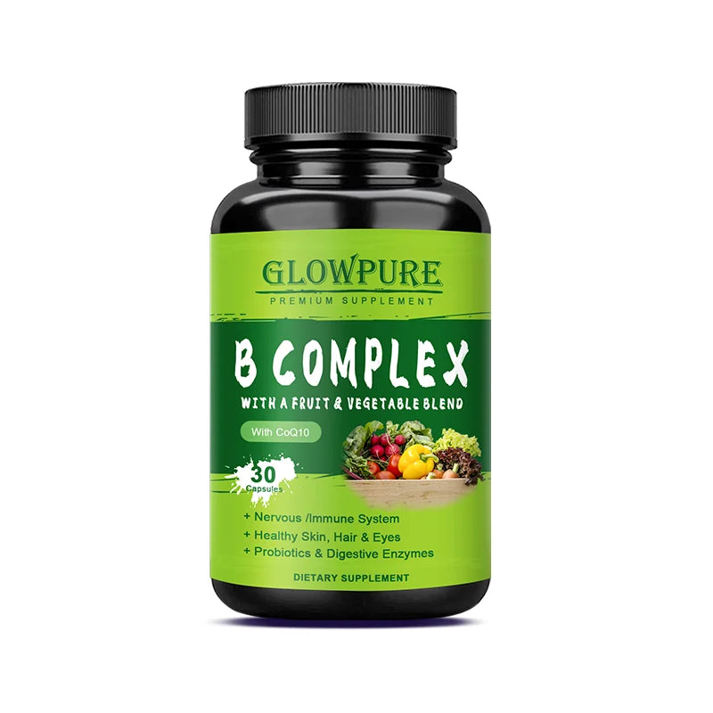 Complejo de Vitaminas B para Energía y Sistema Nervioso | Apoyo a Inmunidad, Corazón, Cabello, Piel y Uñas