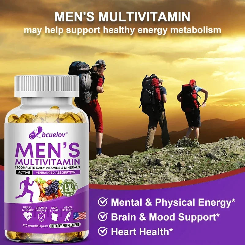 Multivitamina Diaria para Hombres Bunkell | 22 Vitaminas y Minerales para Energía, Inmunidad y Salud Integral