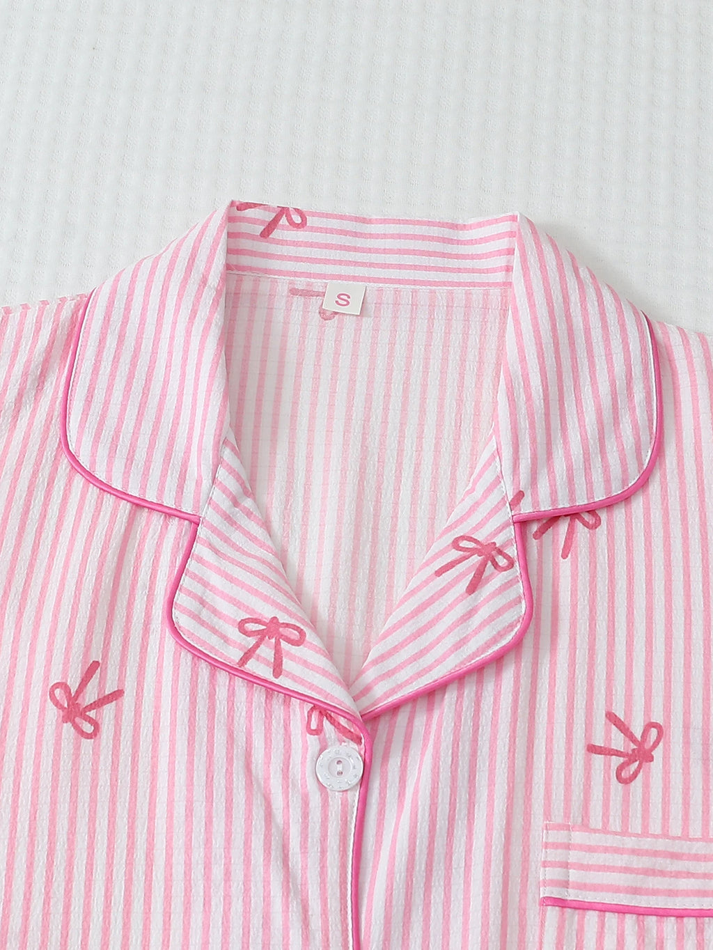 [San Valentín] Conjunto de pijama de 2 piezas con estampado de labios, pantalones cortos de manga corta, pijamas de mujer, conjunto de ropa de descanso adecuado para uso doméstico