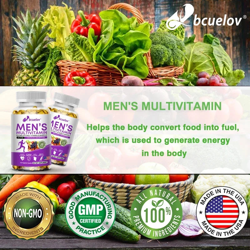Multivitamina Diaria para Hombres Bunkell | 22 Vitaminas y Minerales para Energía, Inmunidad y Salud Integral