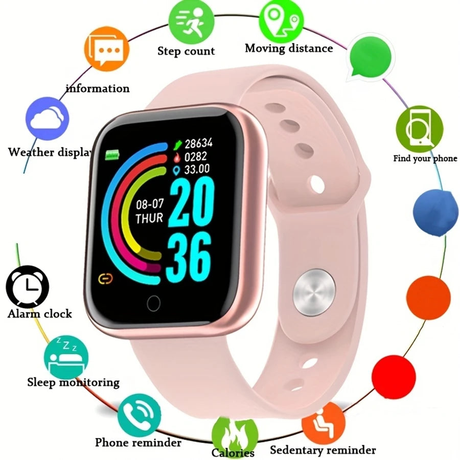 Smartwatch Reloj Inteligente para Hombre y Mujer - Monitor de Fitness con Mensajes - Pulsera Deportiva para Android e iOS