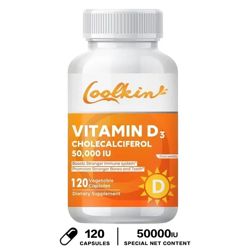 Vitamina D3 50,000 UI Xemenry | Apoyo para Huesos Fuertes, Función Muscular, Sistema Nervioso e Inmunidad
