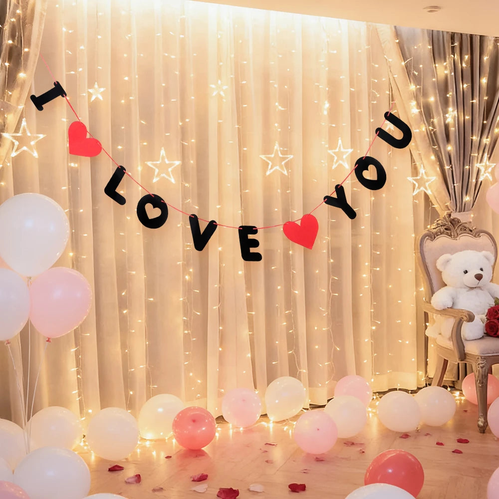 Adornos colgantes con letras I LOVE YOU para el Día de San Valentín, regalo, decoración de boda, decoración del hogar, suministros para fiestas, accesorios de diseño de escena