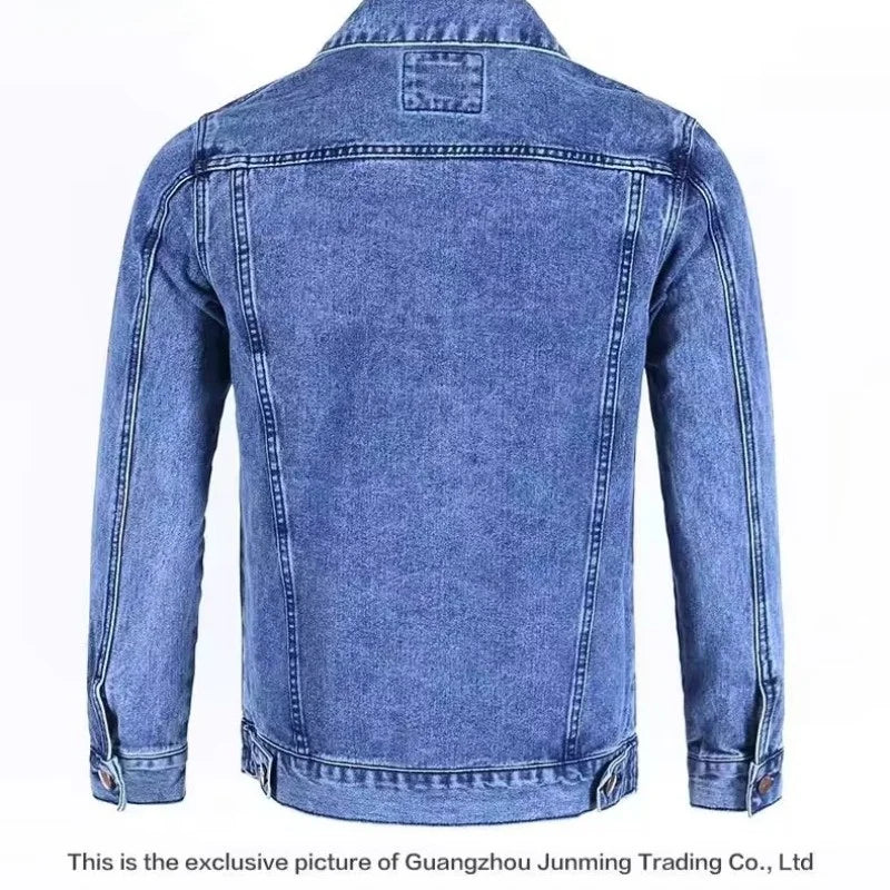 Chaqueta de mezclilla informal a la moda para hombre, ropa de trabajo, estilo clásico, manga larga, resistente al viento, par...