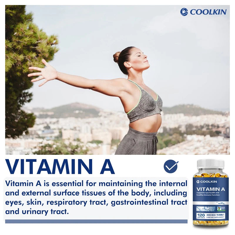 Vitamina A 10,000 UI Coolkin | Apoyo para la Salud de los Ojos, la Piel y el Sistema Inmunológico