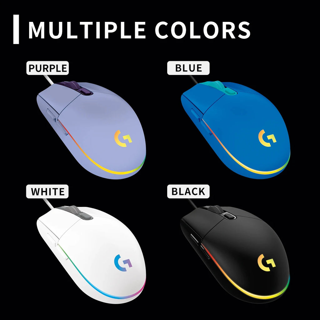 Mouse Gamer Logitech G102 | Sensor de Alta Precisión, Iluminación RGB y Rendimiento Duradero