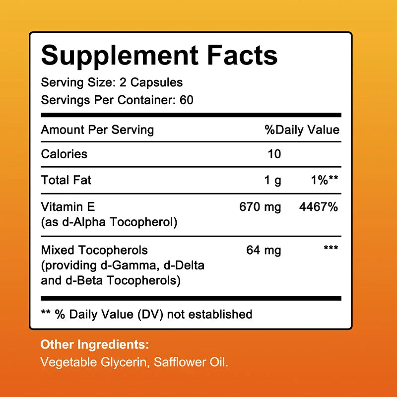 Vitamina E Bunkell | Antioxidante para Piel Hidratada, Salud Ocular y Apoyo al Sistema Inmunológico (30 / 60 / 120 cápsulas)