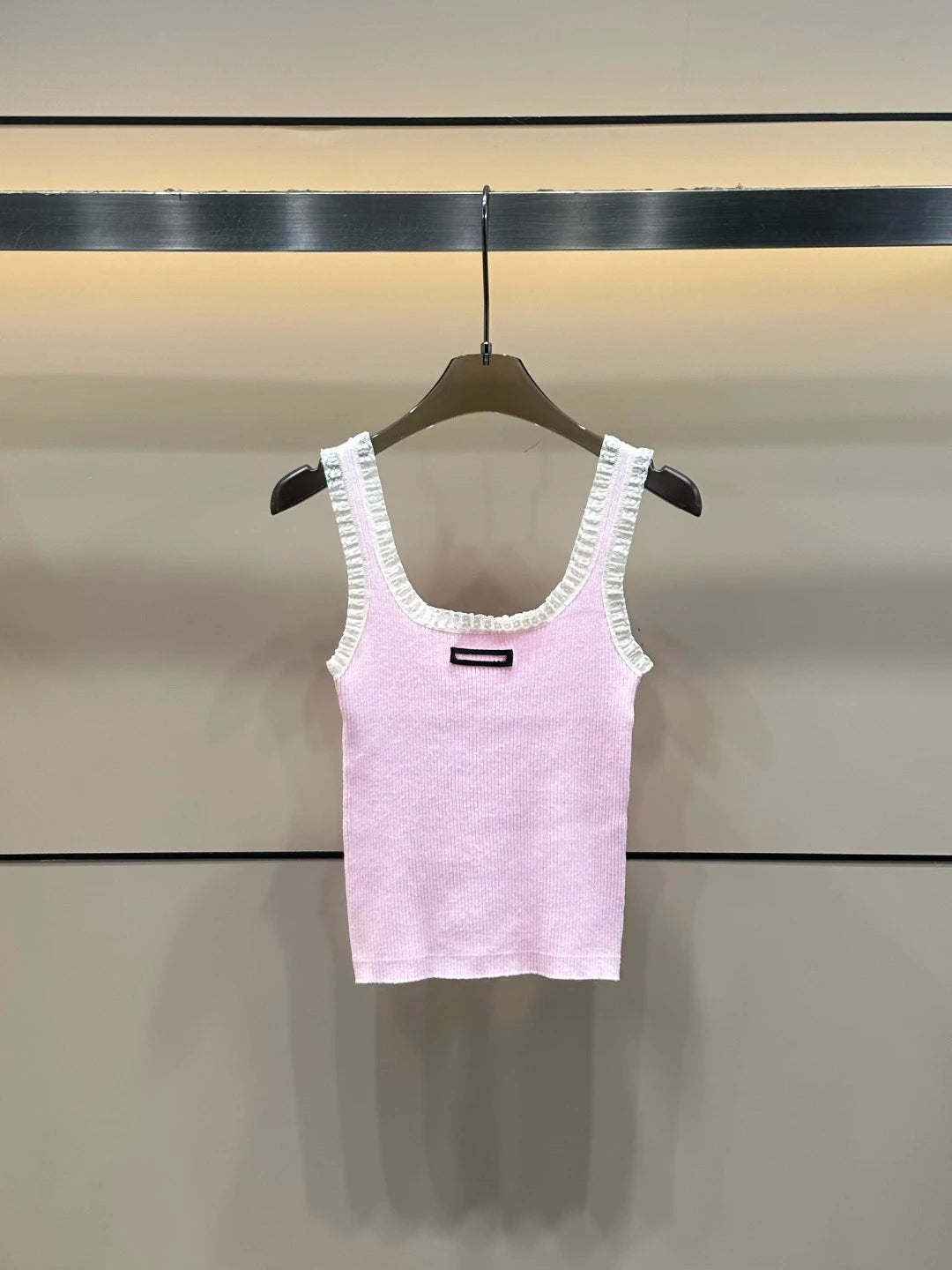 Ceco de Punto con Encaje de Diseño Coreano de Moda, Estilo Informal para Mujer, Color Sólido