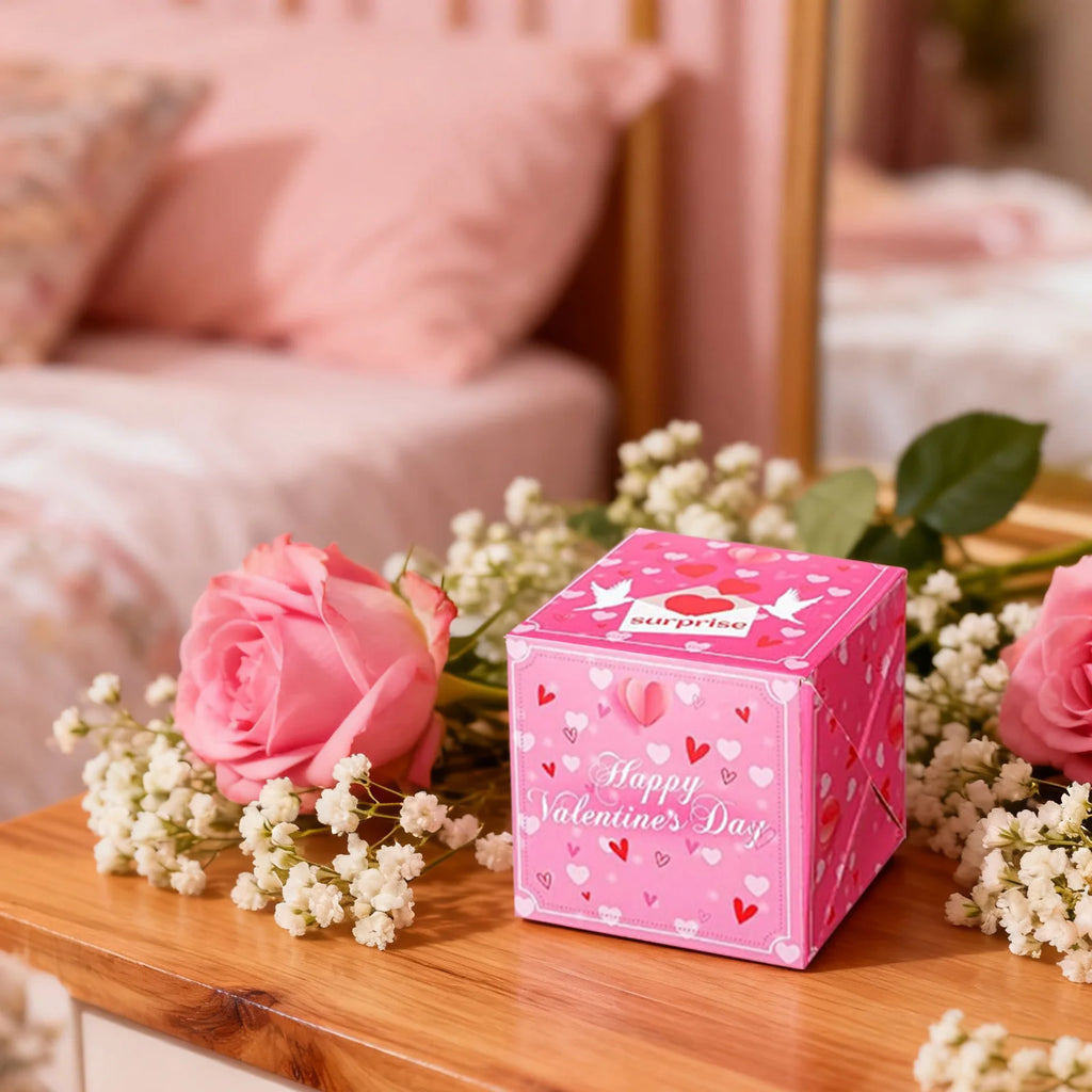 Caja de regalo de rebote sorpresa con tema de amor para el Día de San Valentín, caja de efectivo para regalo de cumpleaños, caja de regalo emergente para dinero, recuerdos de fiesta de San Valentín, 6 uds.