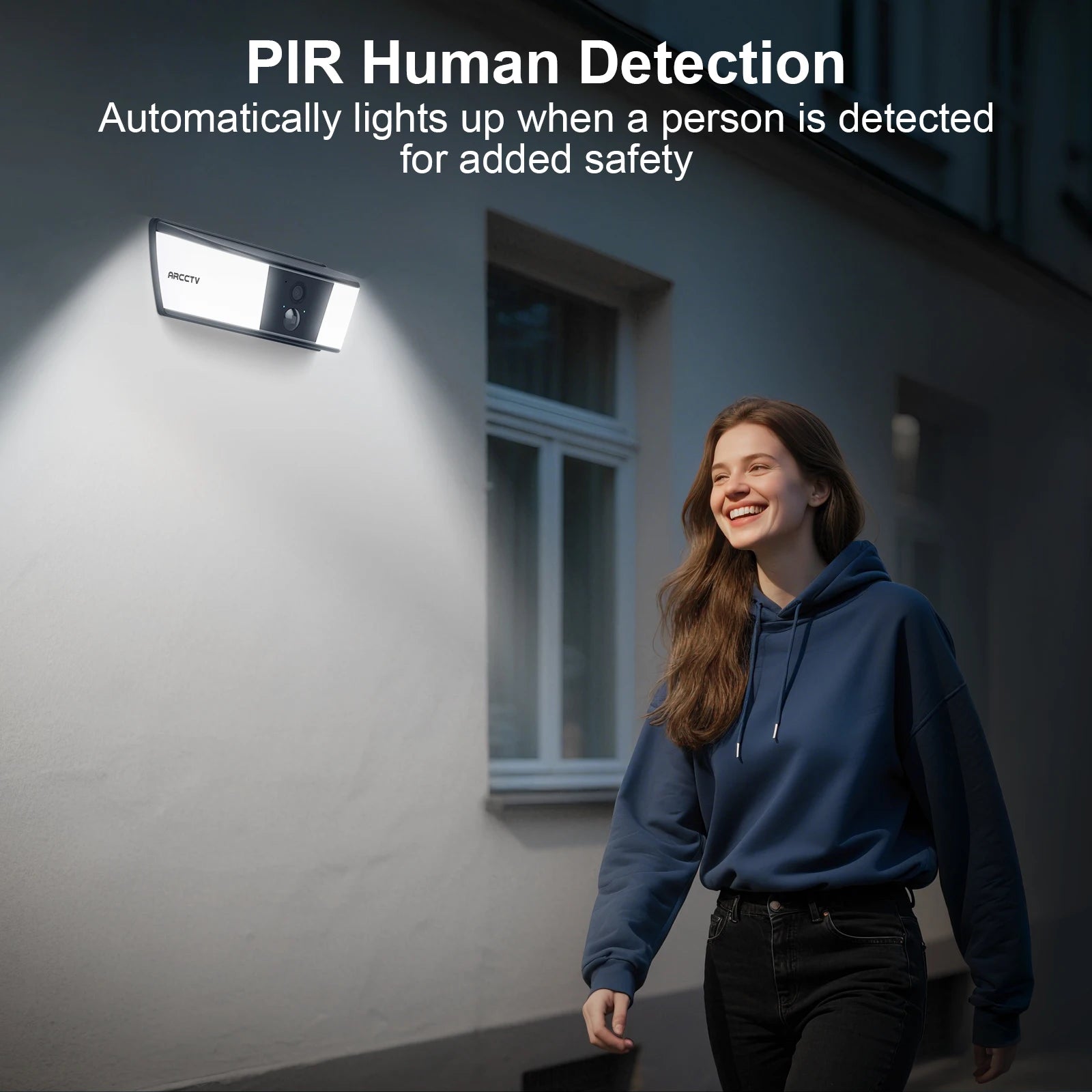 Cámara Solar de Seguridad ARCCTV 2K WiFi - Exterior con Reflector, Detección Humana y Audio Bidireccional