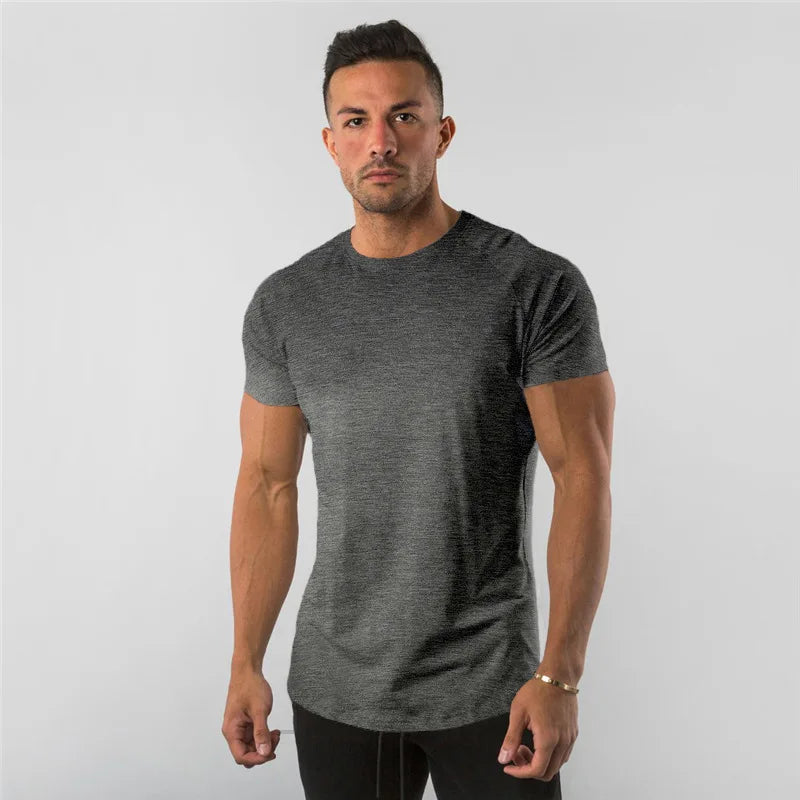 Camiseta deportiva para hombre, camiseta deportiva de manga corta para culturismo y correr, ropa deportiva para hombre, camisetas de entrenamiento para hombre, camisetas de verano para gimnasio