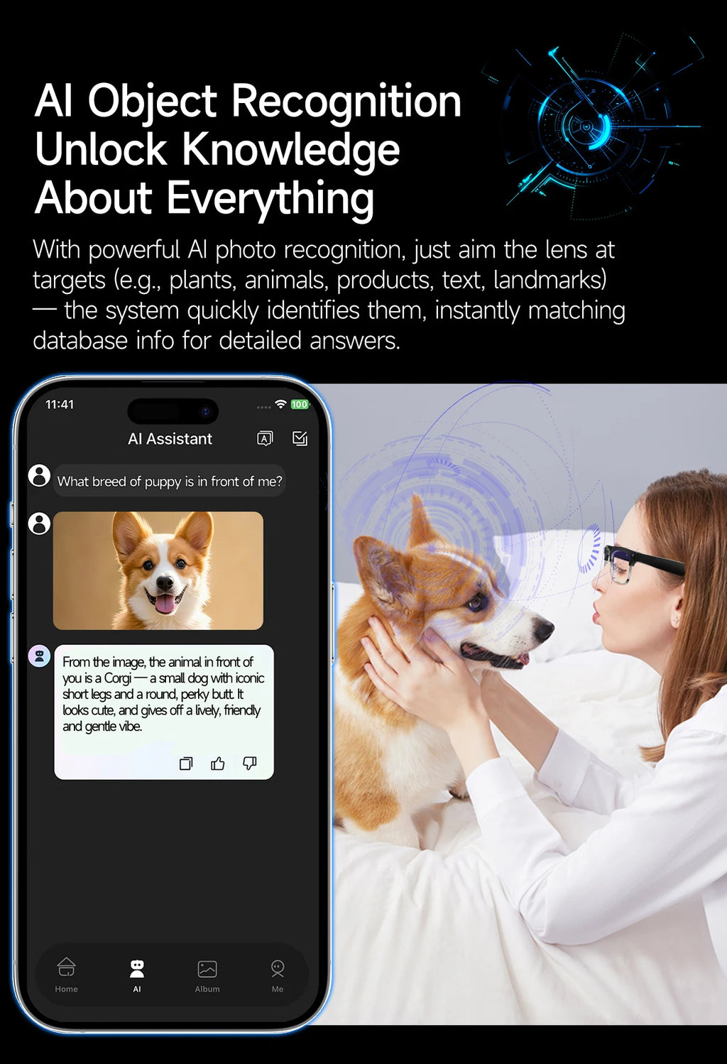 Gafas Inteligentes AI con Cámara 8MP - Grabación Video, Traducción y Bluetooth IP66