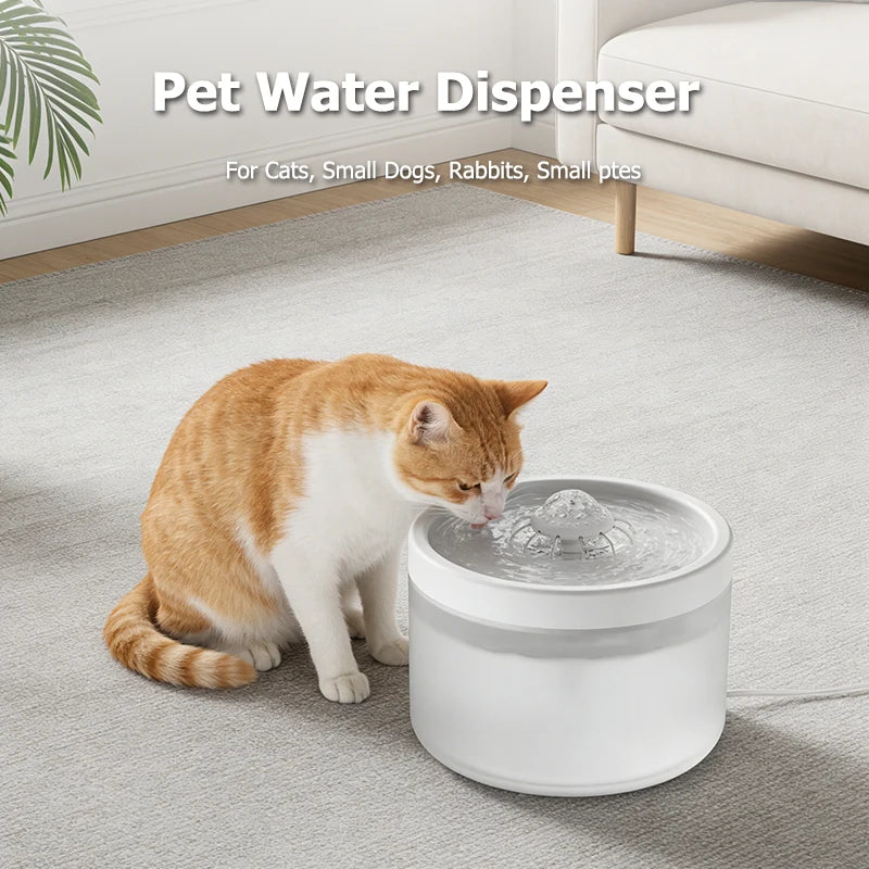 Bebedero Automático para Gatos y Perros 1.8L – Fuente de Agua Silenciosa con Filtro y Base Antideslizante