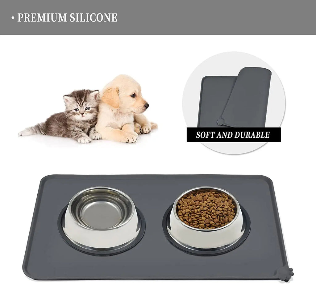 Tapete de Silicona para Comederos de Perros y Gatos – Impermeable, Antideslizante y Fácil de Limpiar