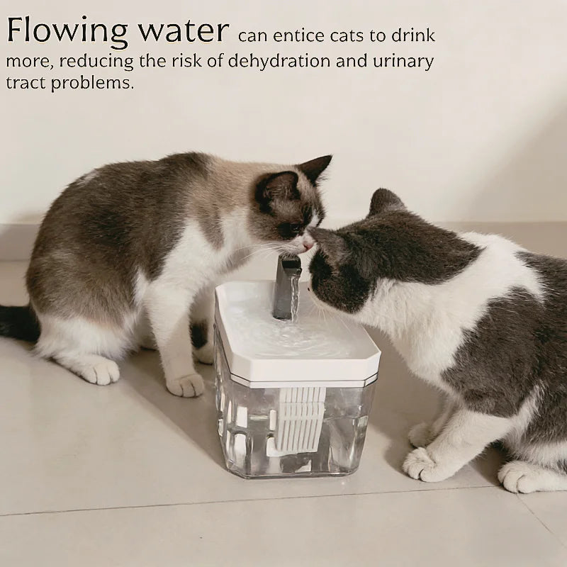Bebedero Automático para Gatos de 1.5L con Filtro USB, Dispensador de Agua para Mascotas con Circulación de Agua Fresca para Gatos y Perros Pequeños