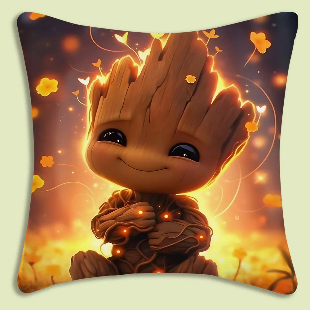 Fundas de Almohada Decorativas MINISO con Dibujos Animados Felpa Suave, Estampado Doble Cara | Ideal para Sofá, Cama y Hogar