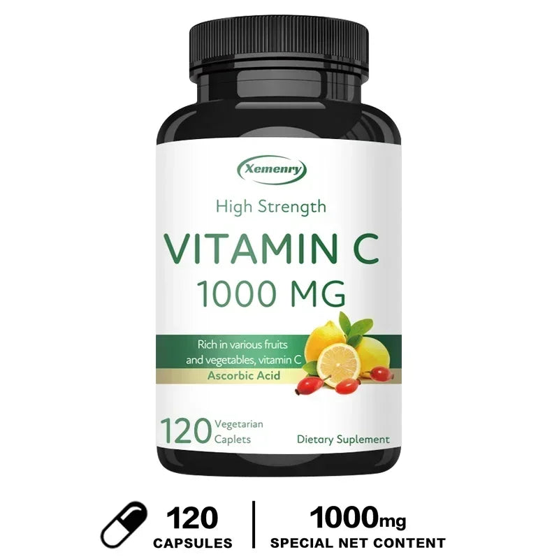 Vitamina C 1000 mg Xemenry | Refuerzo Inmunológico, Antioxidante y Apoyo para Piel, Corazón y Dientes