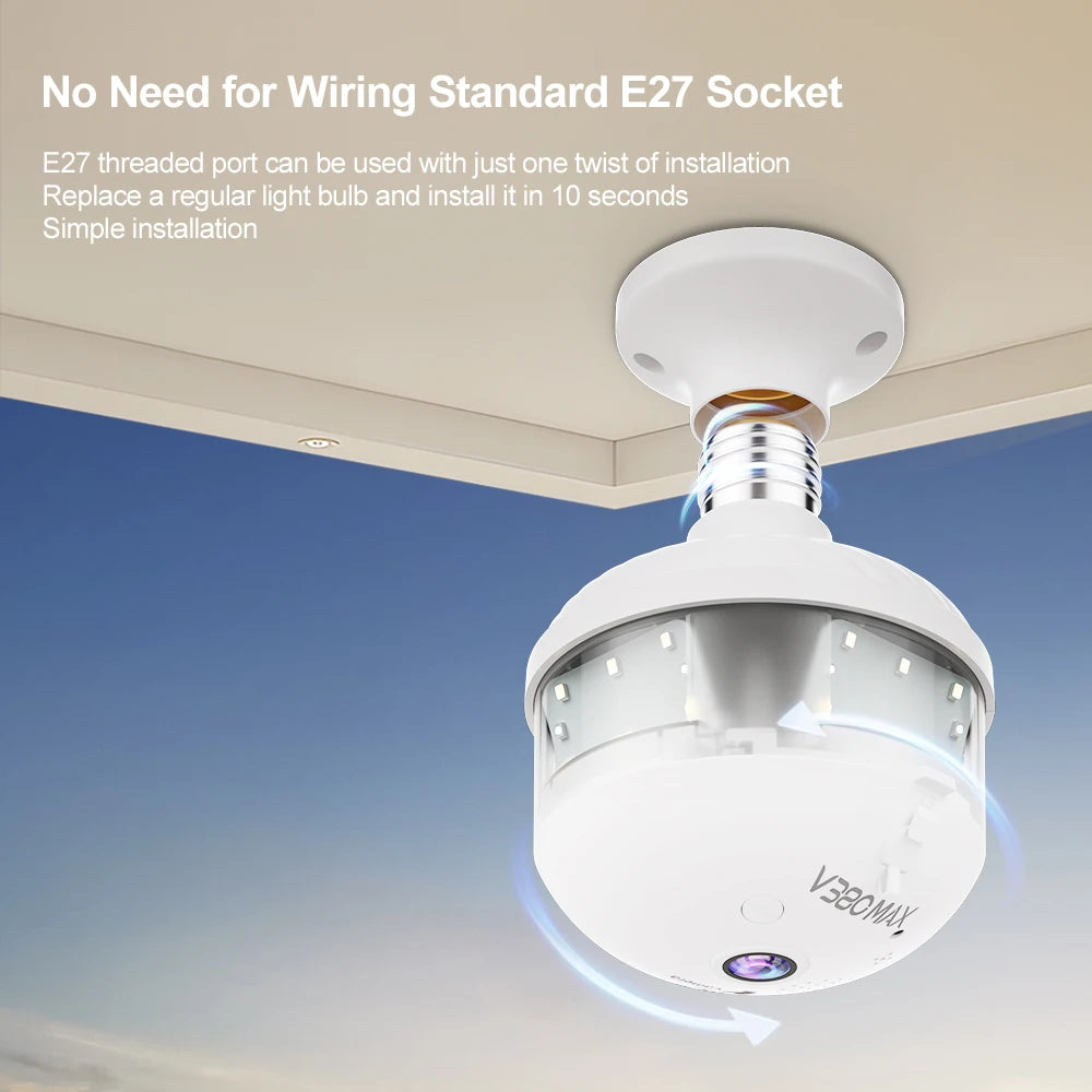 Cámara de Seguridad WiFi V380 Pro 4MP - Visión Nocturna Color, Detección Humana y Foco LED