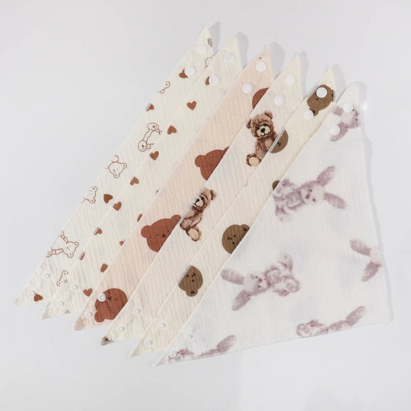 Toallitas de Muselina para Bebé - Baberos Absorbentes con Diseños de Animales
