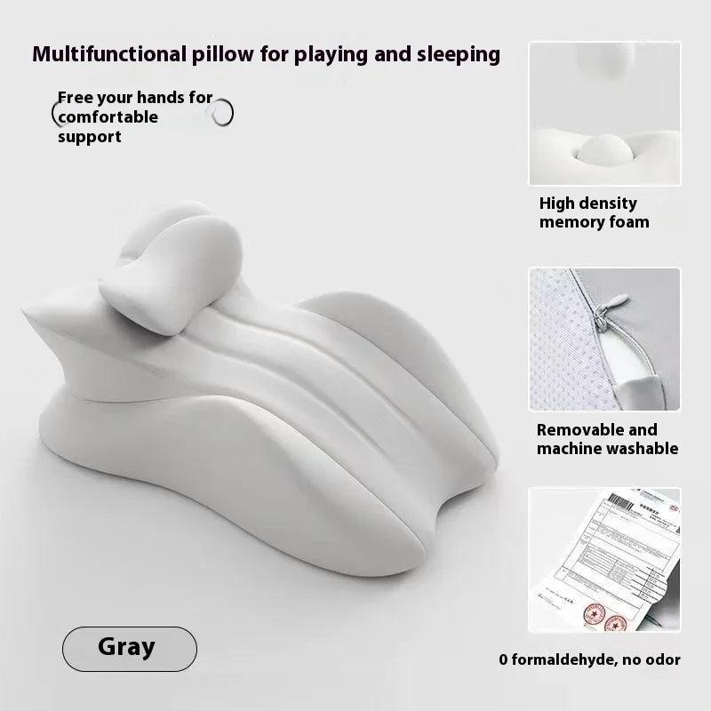Almohada tumbada multifuncional para cama de noche, cojín de lectura propensa, almohada para teléfono, artefacto para dormir, cojín