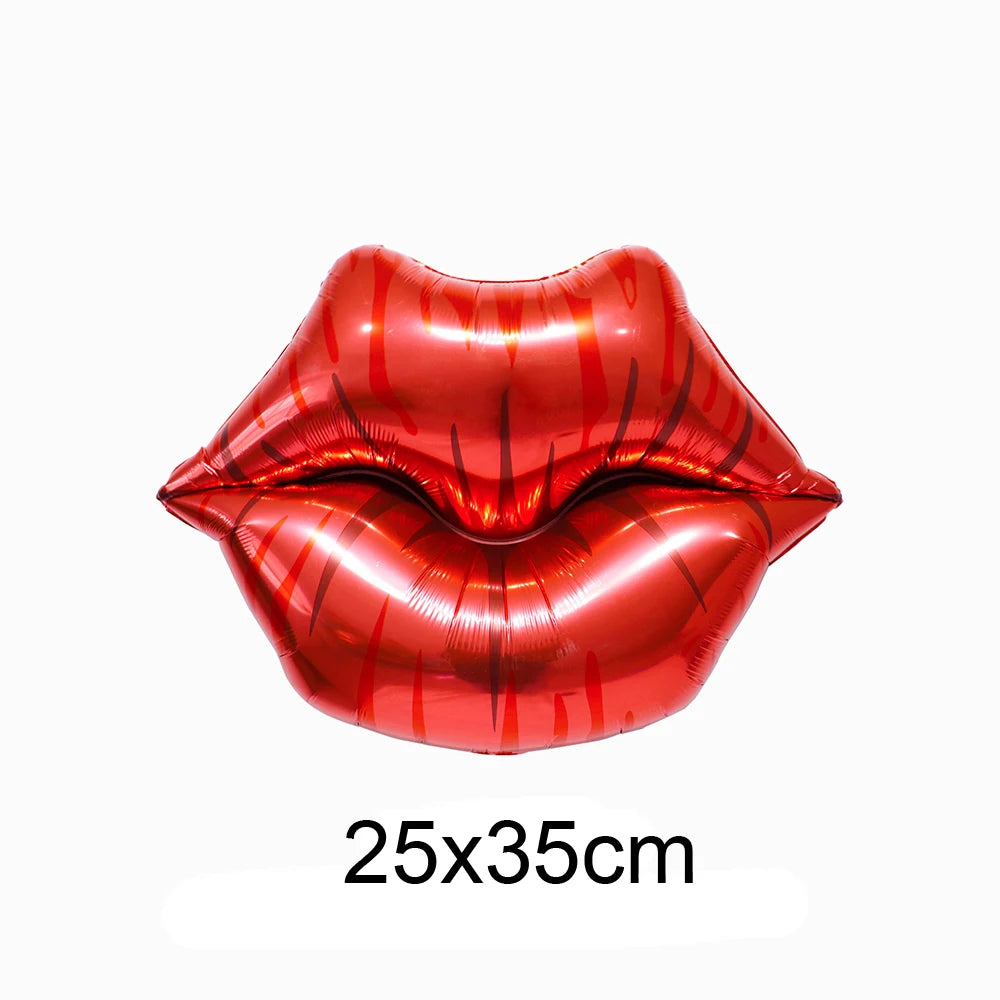 Día de San Valentín corazón rojo te amo labios rojos Rosa flor globos de aluminio decoración de boda aniversario despedida de soltera suministros para fiesta