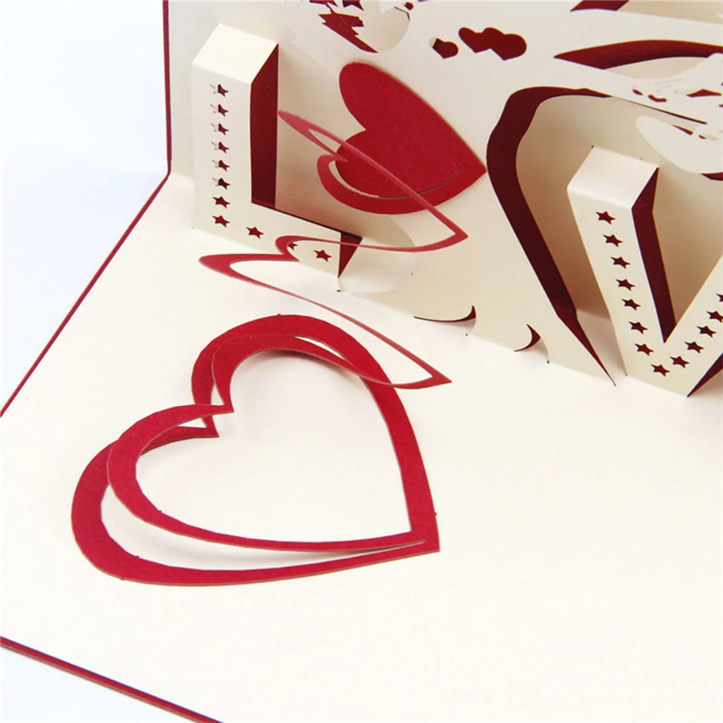 Tarjeta de Felicitación Tridimensional para el Día de San Valentín, Tarjeta de Regalo, Regalos para Fiestas, Decoración para Bodas