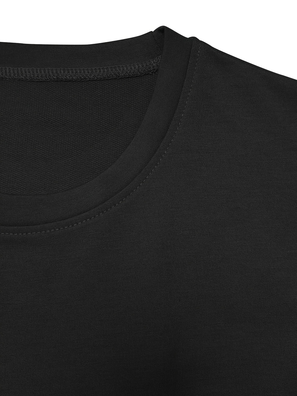 Camiseta con cuello redondo y estampado de oso de peluche, camiseta informal larga de otoño e invierno, camiseta de manga larga para mujer, camiseta holgada y cómoda en blanco y negro