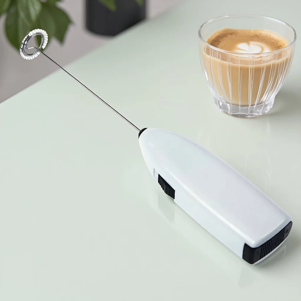Batidor Eléctrico de Mano Mini - Espumador de Leche para Café y Cocina