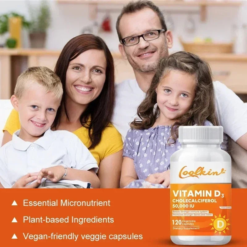 Vitamina D3 50,000 UI Xemenry | Apoyo para Huesos Fuertes, Función Muscular, Sistema Nervioso e Inmunidad
