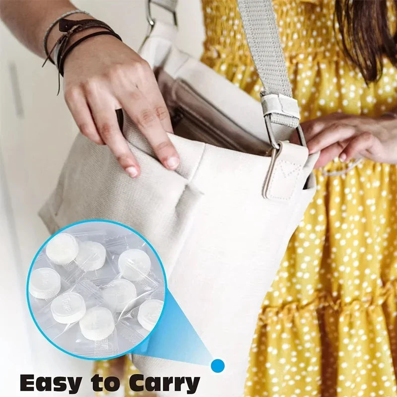 Toallitas Comprimidas Desechables para Limpieza Facial - 50 Piezas Portátiles