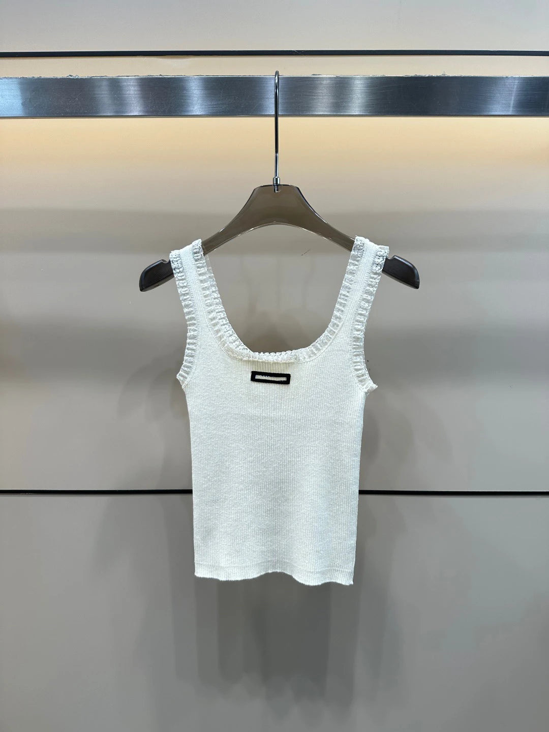 Ceco de Punto con Encaje de Diseño Coreano de Moda, Estilo Informal para Mujer, Color Sólido