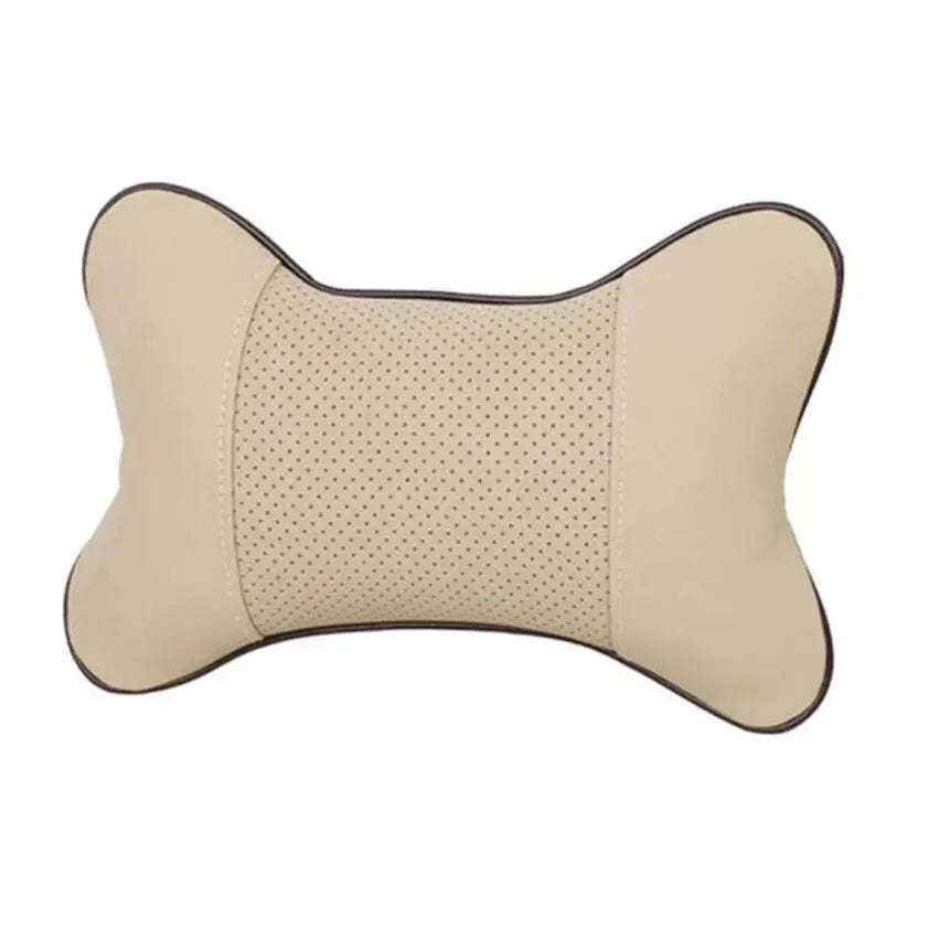 Almohadas para el cuello del coche, paquete de 1 Uds. De cuero Pu de ambos lados, reposacabezas para aliviar el dolor de cabeza, almohada Universal de fibra rellena para coche
