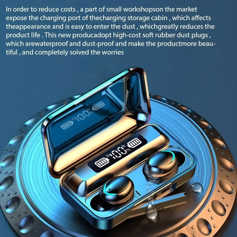 Auriculares Inalámbricos F9 TWS con Pantalla LED - Bluetooth Impermeables
