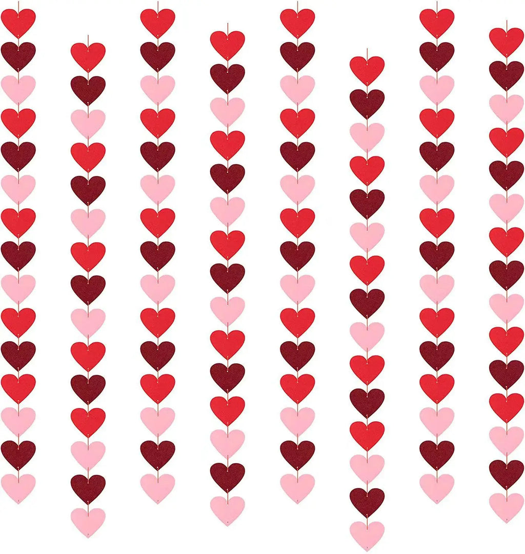 Banner colgante de San Valentín, guirnalda, banderines, corazón de amor rojo, cartel de papel, adorno colgante para puerta, decoración para fiesta de cumpleaños y boda