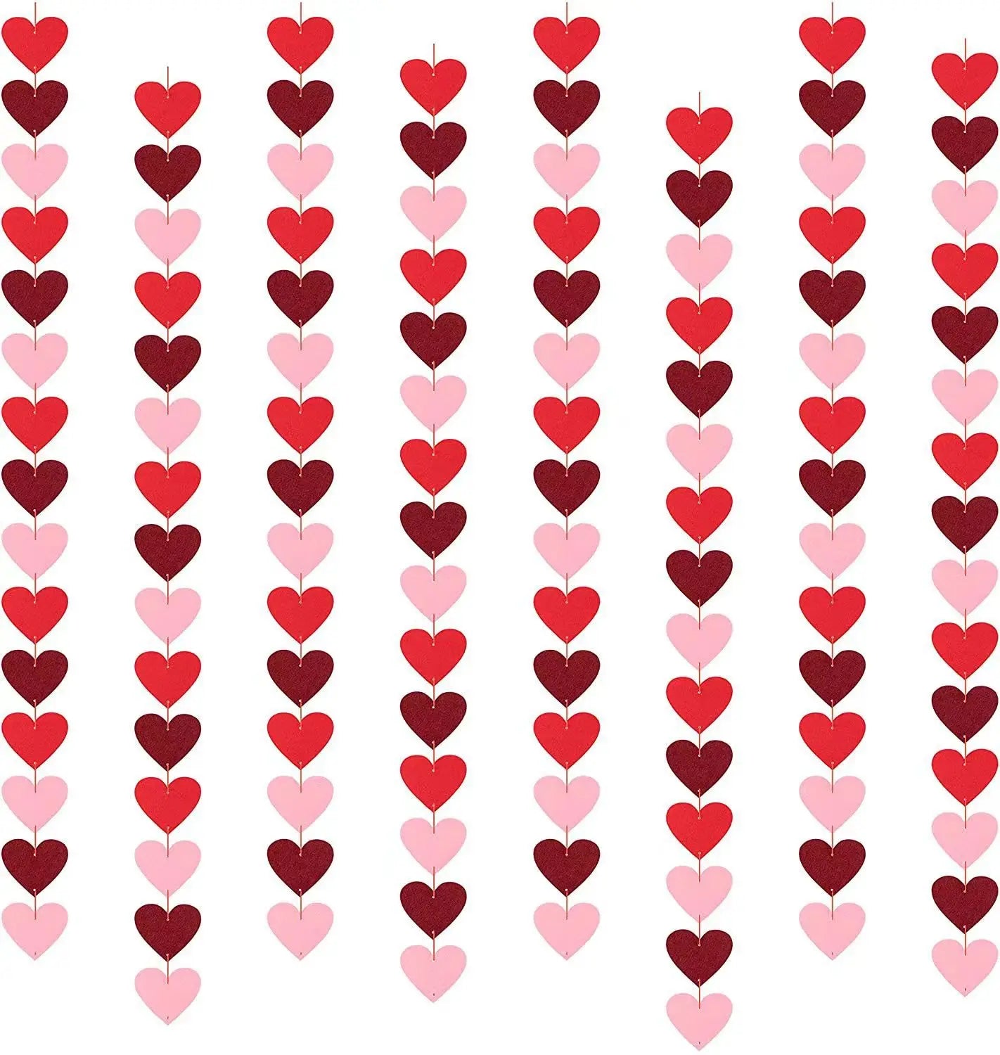 Banner colgante de San Valentín, guirnalda, banderines, corazón de amor rojo, cartel de papel, adorno colgante para puerta, decoración para fiesta de cumpleaños y boda