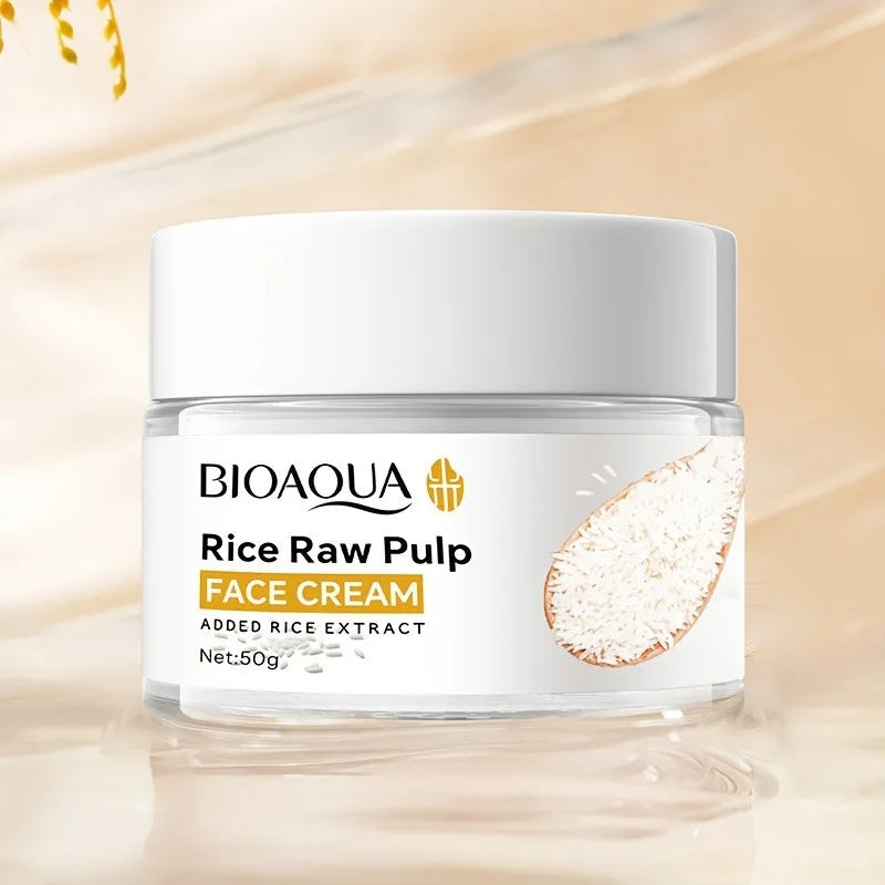 Crema Facial de Arroz Hidratante 50g - Nutrición Profunda y Brillo Natural