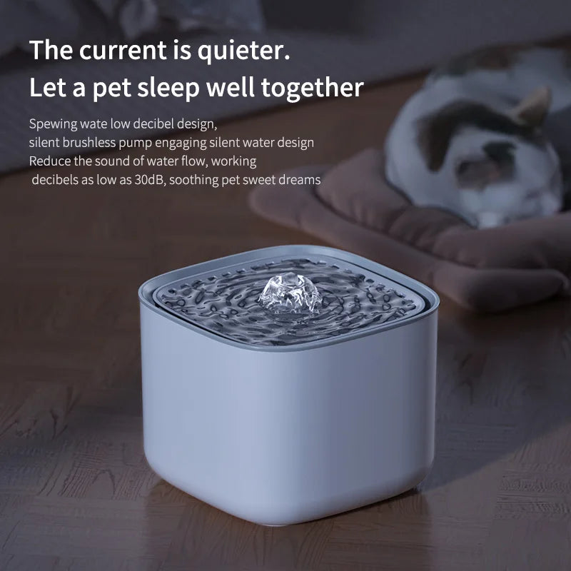 Fuente de agua para gatos de 3L, filtro de recircular automático, bebedero de agua para gatos de gran capacidad, dispensador de agua silencioso eléctrico USB para gatos