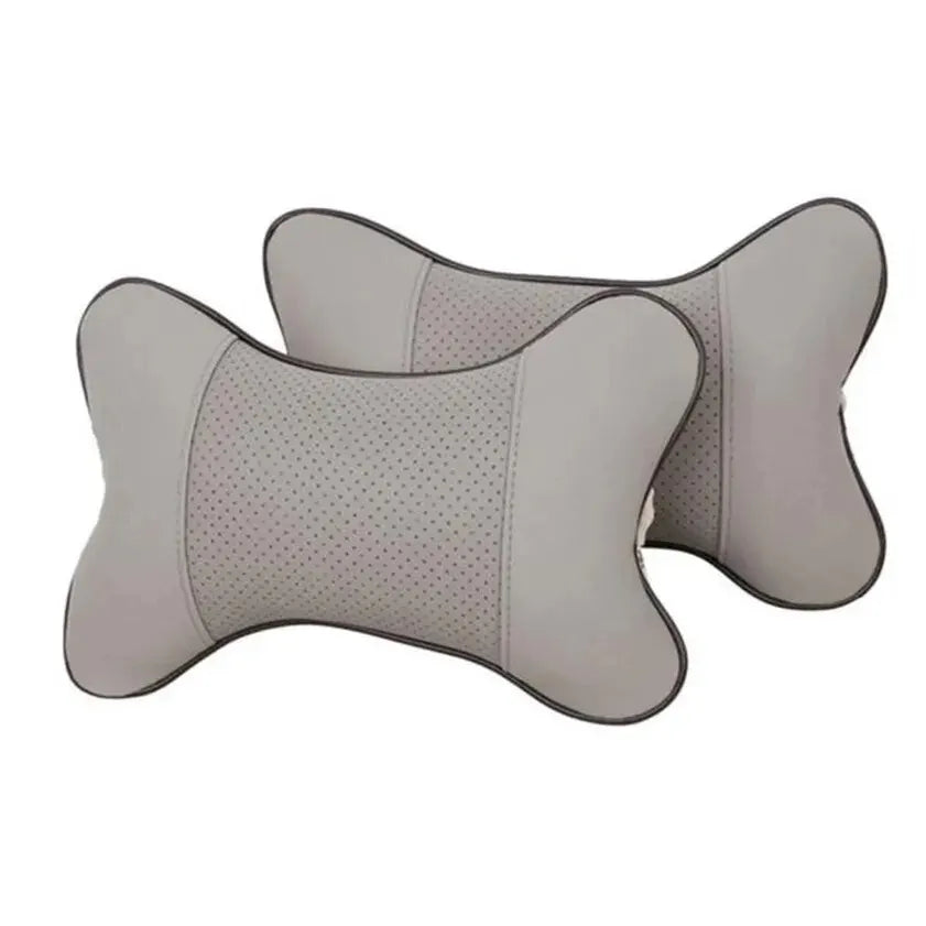 Almohadas para el cuello del coche, paquete de 1 Uds. De cuero Pu de ambos lados, reposacabezas para aliviar el dolor de cabeza, almohada Universal de fibra rellena para coche