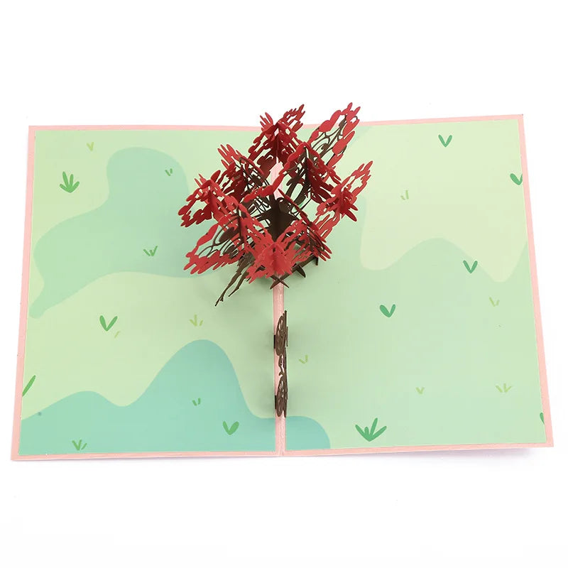 Tarjetas del Día de San Valentín Tarjeta de felicitación de amor 3D Amor Árbol Corazones Pareja para esposa Marido Su él Pareja Popup Tarjeta de boda 1 unids