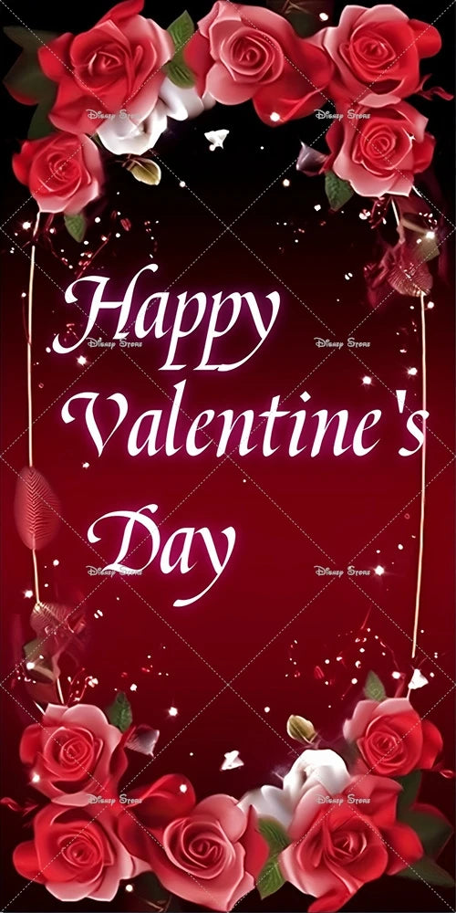 Banner de cubierta de puerta para el Día de San Valentín, rosas rojas, amor, fotografía, decoración de fondo, boda, novia, suministros para fiesta del Día de la madre