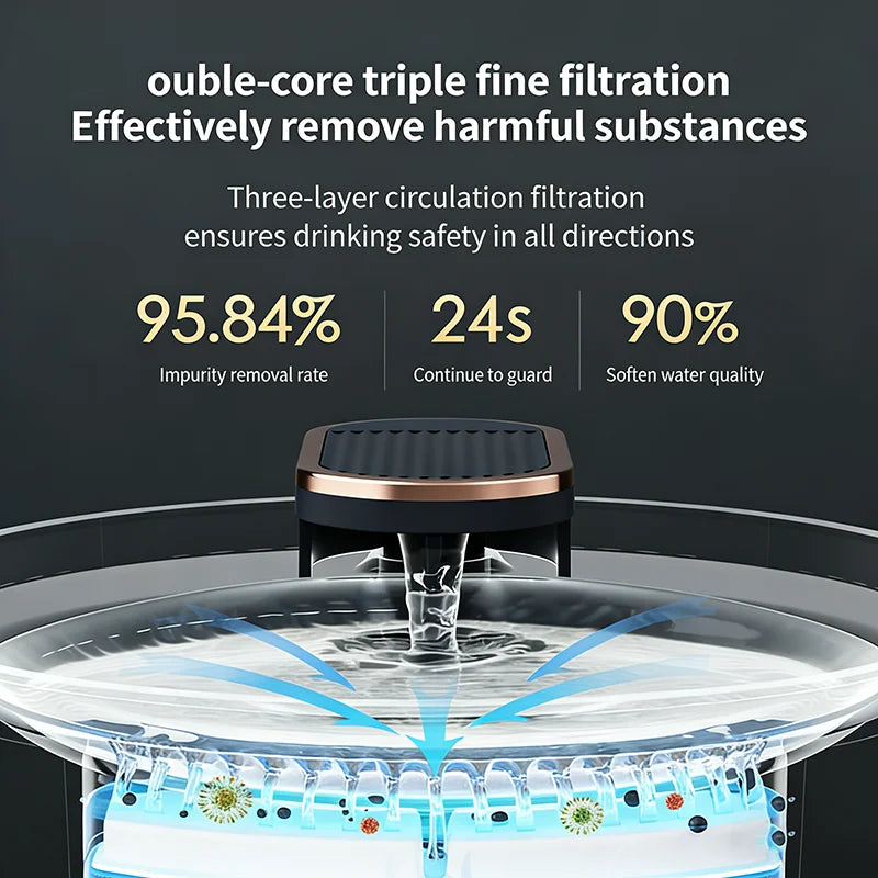 Fuente de agua para gatos de 3L con Sensor de movimiento, dispensador automático de agua para perros con luz LED, fuente de agua potable ultra silenciosa para mascotas