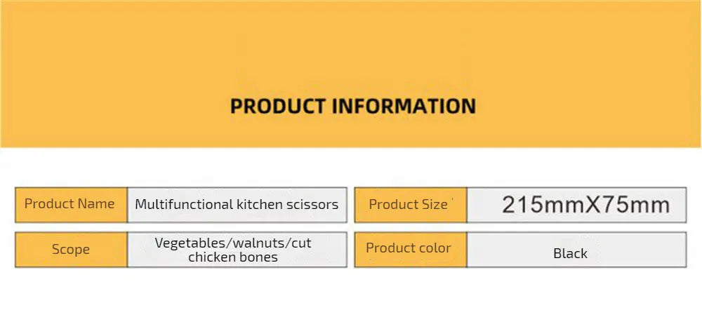 ✂️ Tijeras de Cocina Multifuncionales de Acero Inoxidable Afiladas, Seguras y Duraderas | Incluyen Cascanueces Integrado