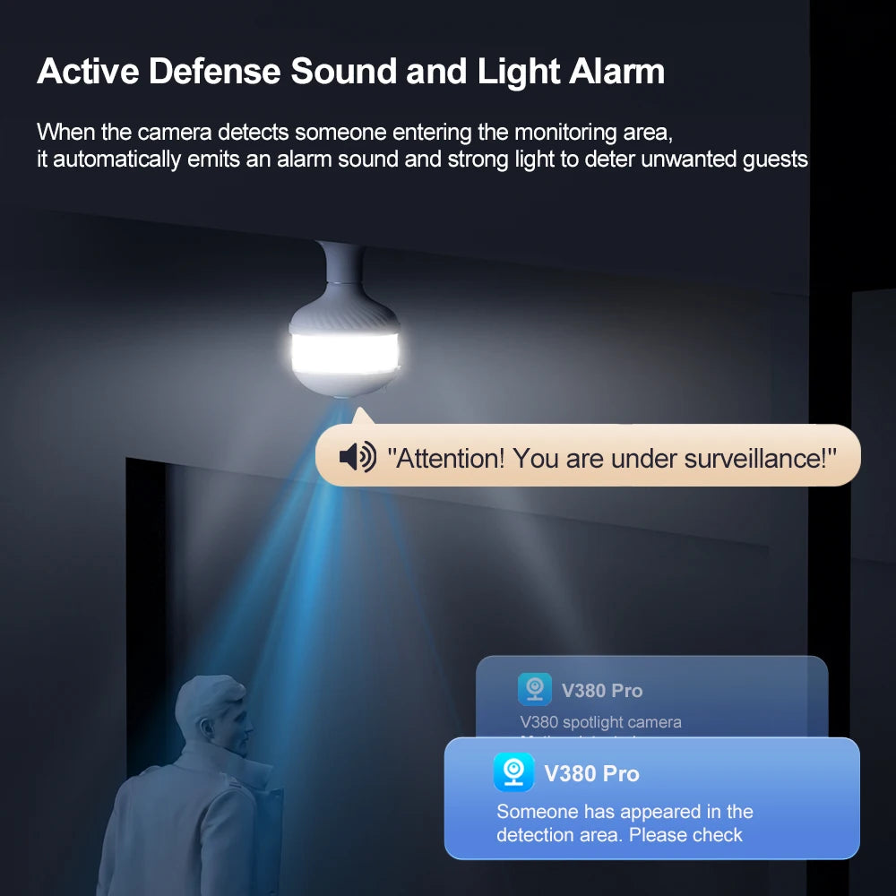 Cámara de Seguridad WiFi V380 Pro 4MP - Visión Nocturna Color, Detección Humana y Foco LED