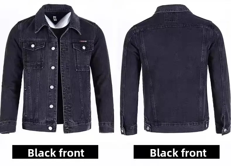 Chaqueta de mezclilla informal a la moda para hombre, ropa de trabajo, estilo clásico, manga larga, resistente al viento, par...