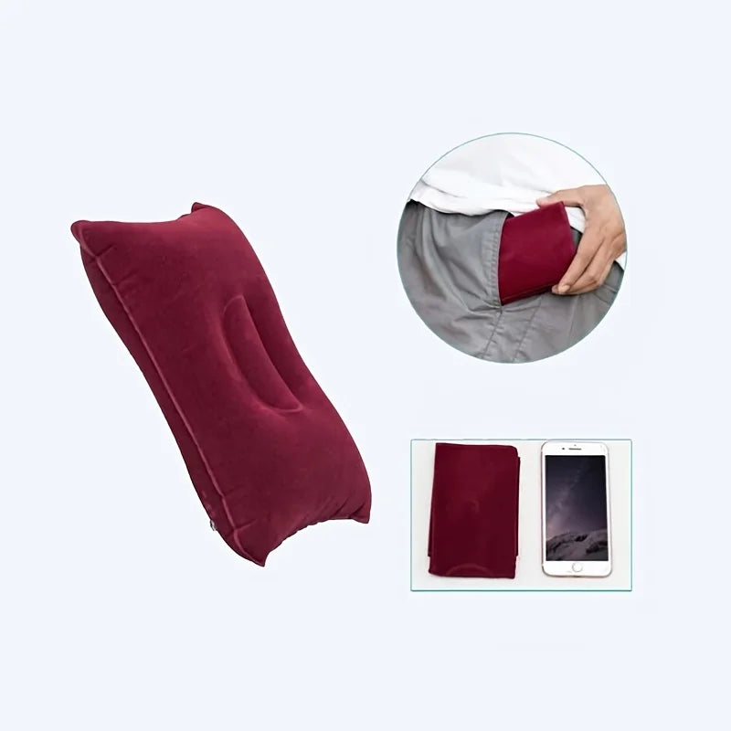 Almohada inflable cómoda para oficina, coche, Camping, senderismo y siesta, soporte para cuello y Lumbar, 1 ud.