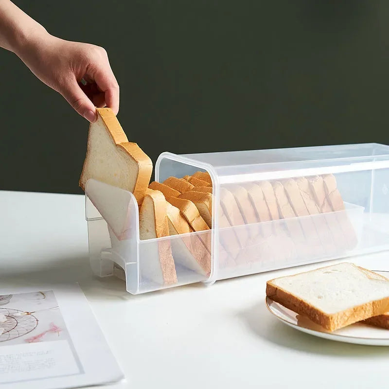 Caja de pan de plástico con tapa y bandeja de sellado, caja de almacenamiento de pan, caja de almacenamiento de pan sándwich, caja de almacenamiento de pasta, tarro multigrano