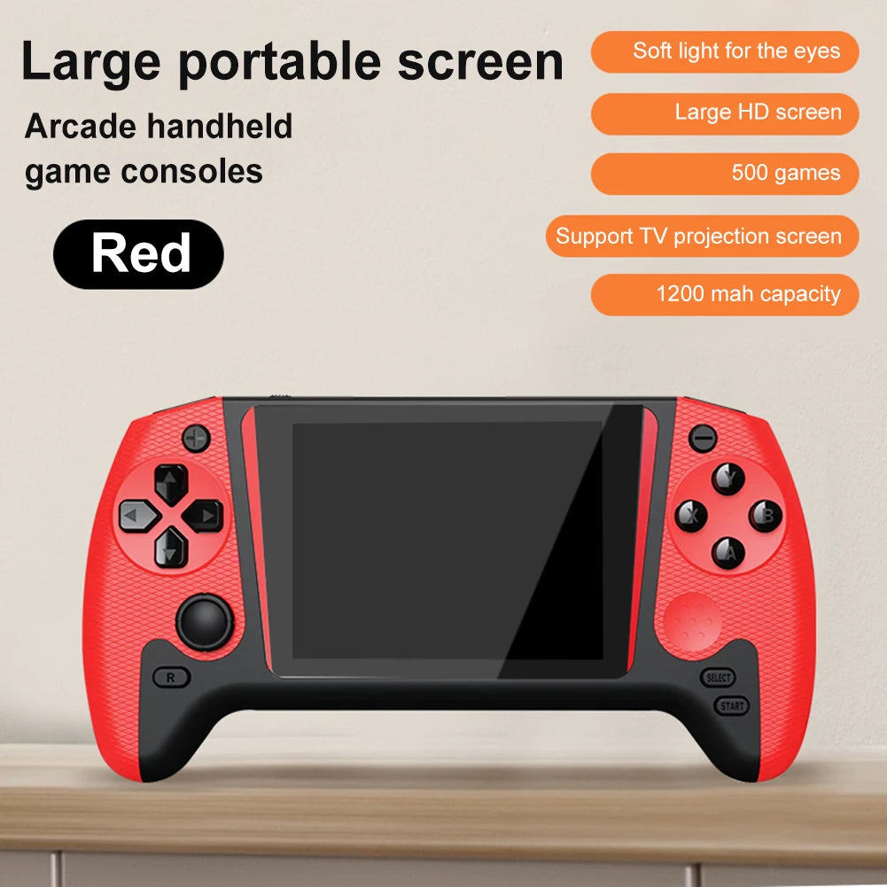Consola Portátil 3.5" LCD - 500 Juegos Retro Batería 1200mAh Roja